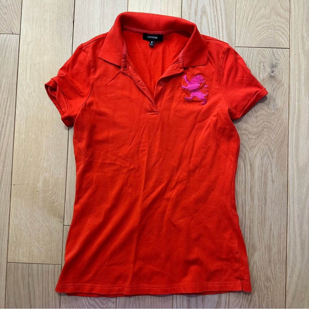 Red Express Polo with Lion Logo
